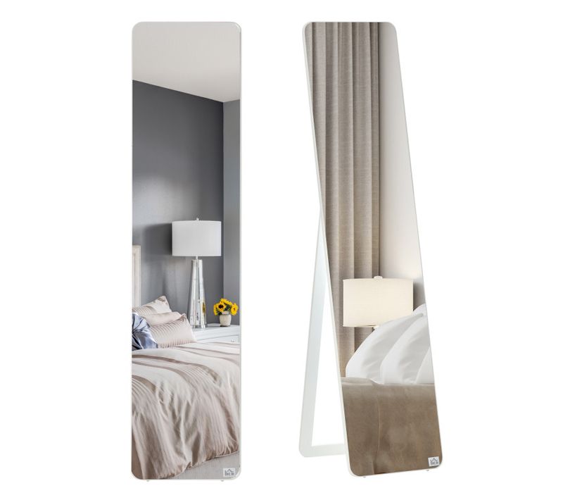 Miroir Sur Pied Et Mural Rectangulaire Lios Bois Blanc