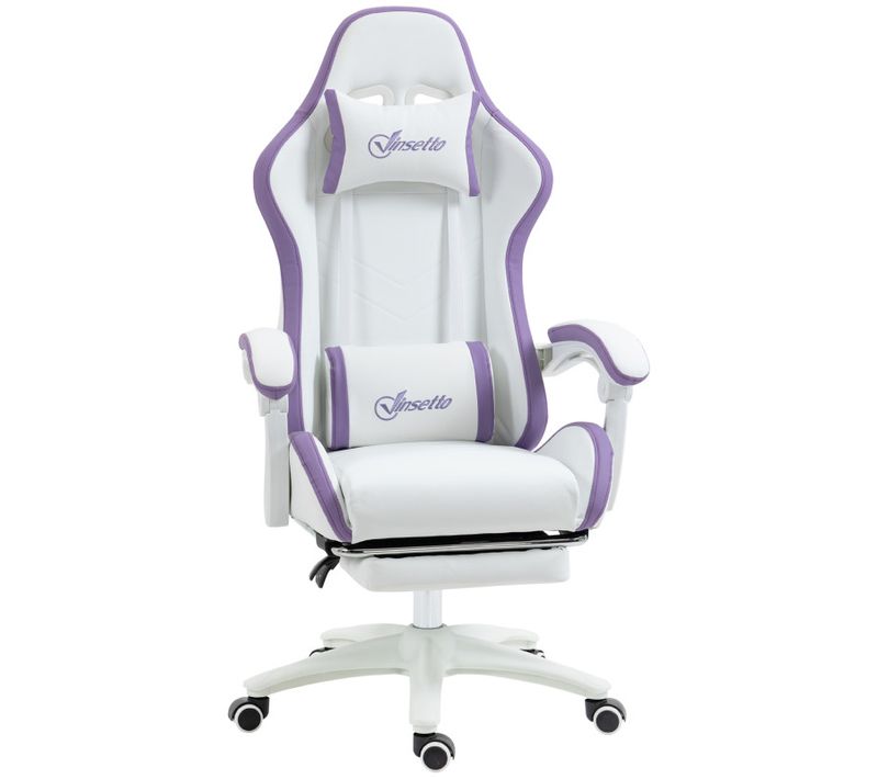 Chaise De Bureau Gaming Inclinable Vino Blanche Et Mauve
