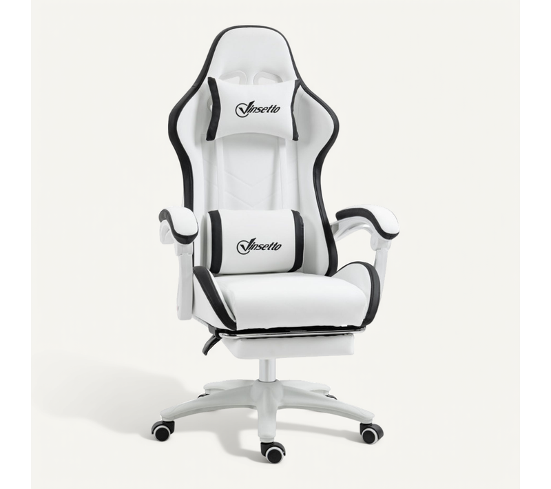 Chaise De Bureau Gaming Inclinable Réglable Titto Blanche Et Grise