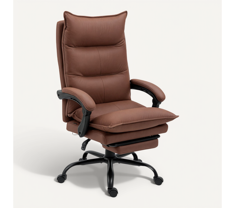 Fauteuil De Bureau Massant Chauffant Januo Marron Et Noir