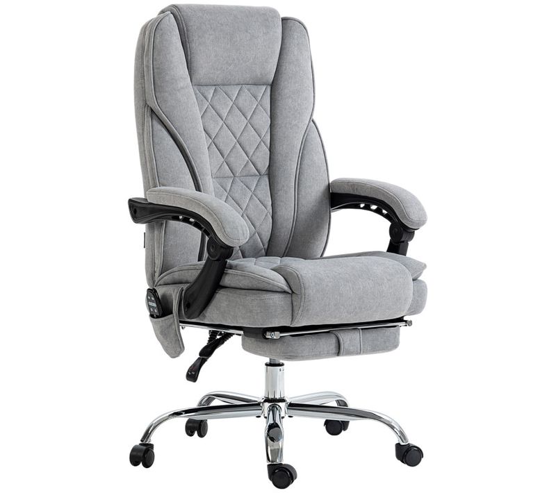 Fauteuil De Bureau Manager Massant Chauffant Velours Julia Gris