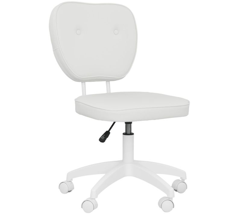 Chaise De Bureau Design Chesterfield 2 Boutons Marco Blanc