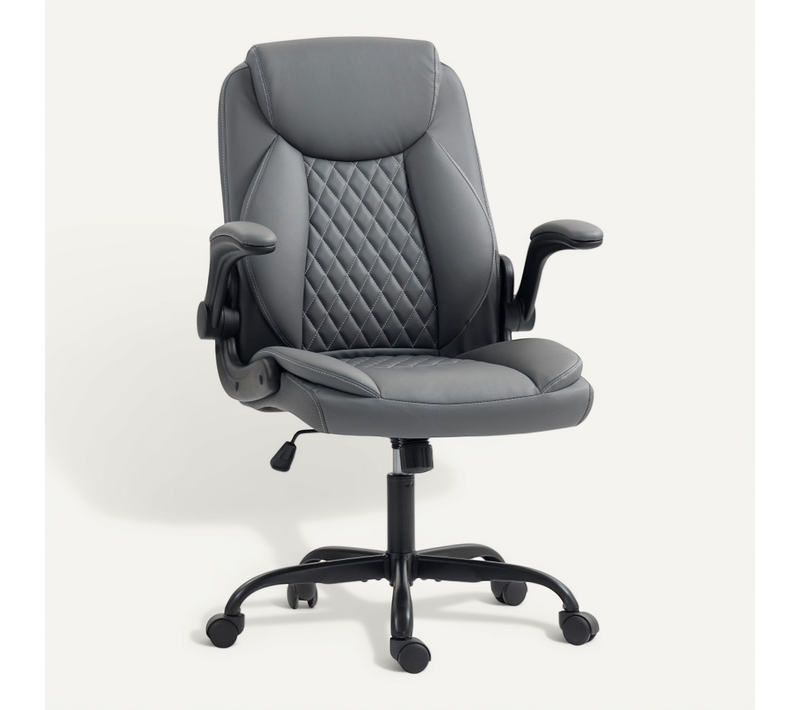 Chaise De Bureau Design Chesterfield Dante Gris Foncé