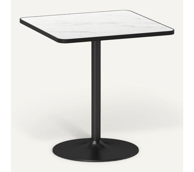 Table à Manger 4 Personnes Marbela Effet Marbre Blanc Et Noir