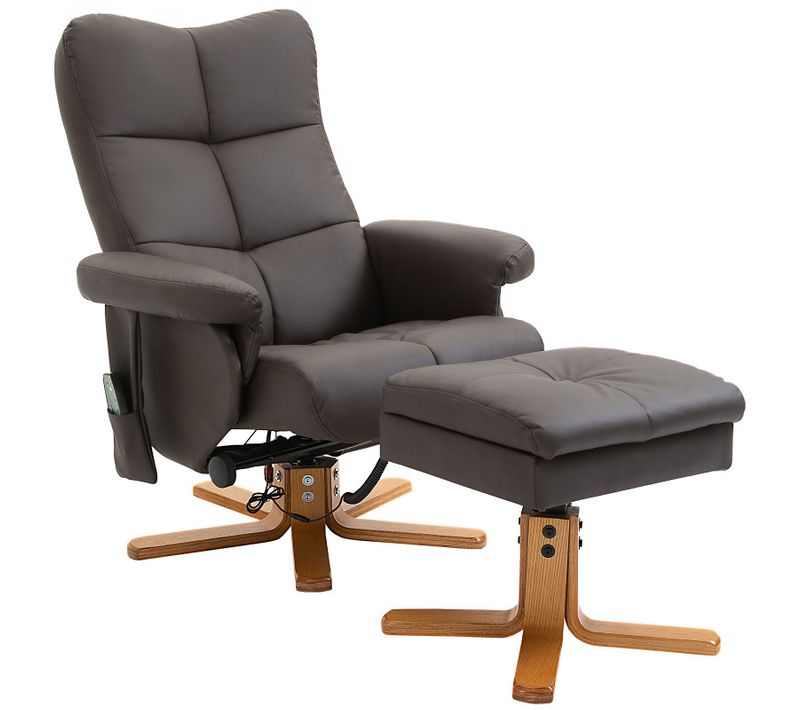 Fauteuil De Massage Inclinable Iruk Chocolat Et Bois 