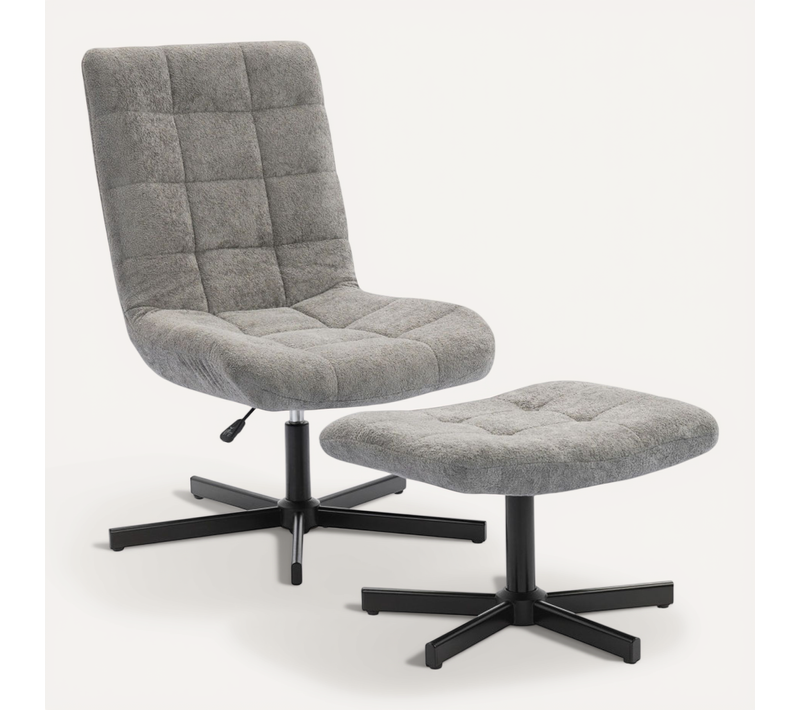 Fauteuil Lounge Inclinable Avec Repose-pieds Lussac Gris