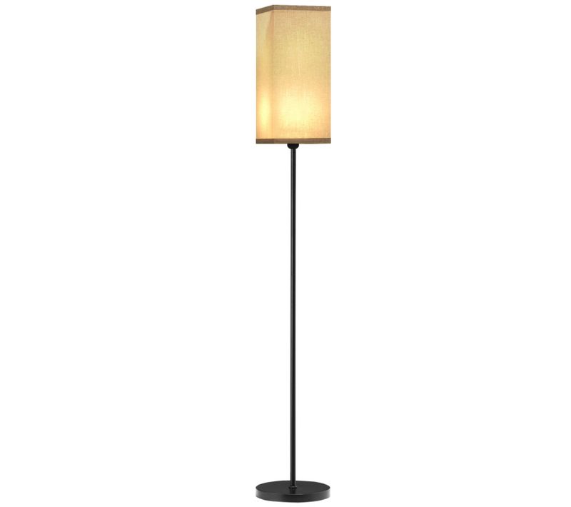 Lampadaire Droit Effet Lin Tarny Noir