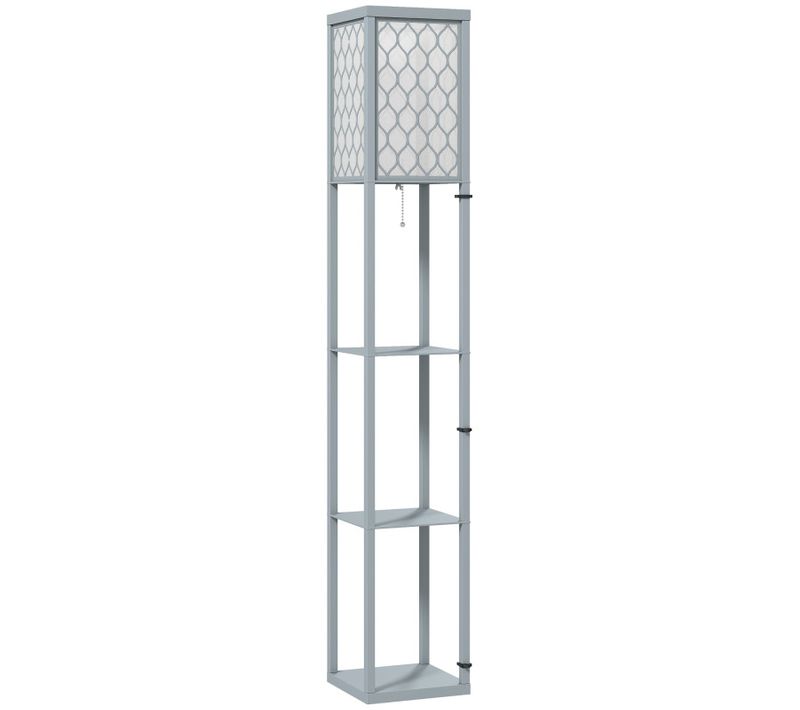 Lampadaire 3 Étagères Nid D’abeille Abely Noir