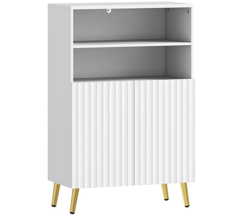 Meuble Bas Salle De Bains Design Marny Blanc Et Doré