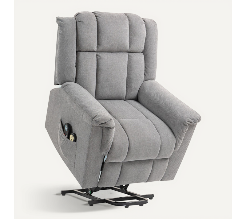 Fauteuil Relax Nexial Massant Chauffant électrique Releveur Confort Chenille Gris Foncé