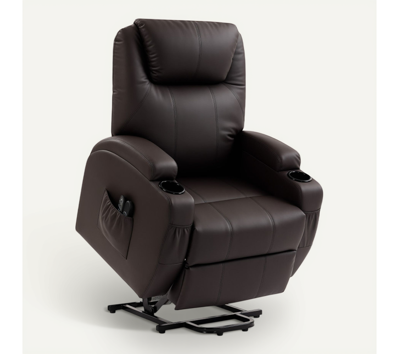Fauteuil Releveur électrique Avenix Confort Premium Détente Télécommande Chocolat Foncé