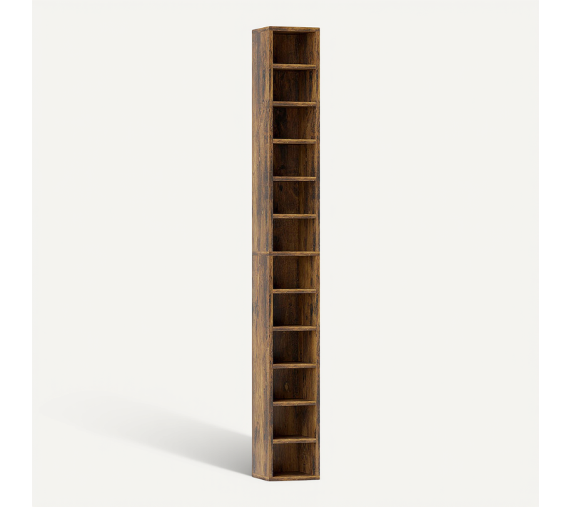 étagère Solmire Colonne Rangement Cd élégante Moderne Effet Bois Vieilli Pour Salon Chambre Bureau