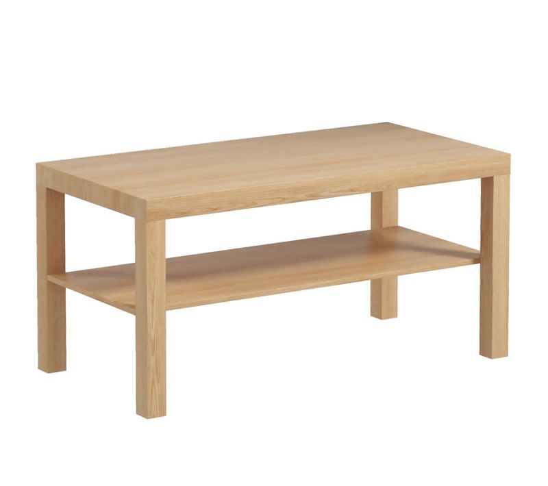 Table Basse Vitale Design élégant Effet Bois Naturel Rangement Intégré Salon Bureau