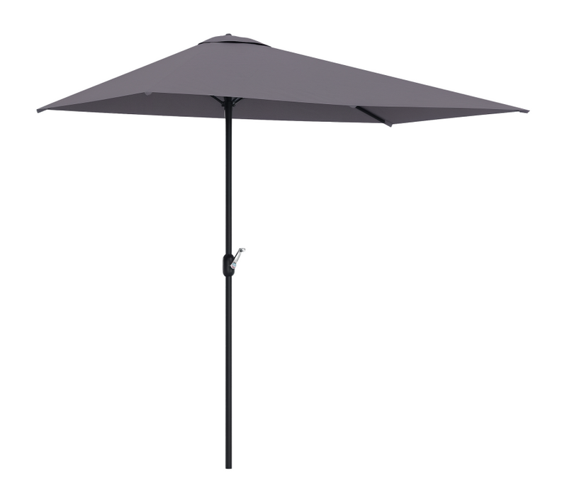 Parasol Soureval Demi-lune Balcon Terrasse Anti-uv Gris Métal Résistant 230 Cm