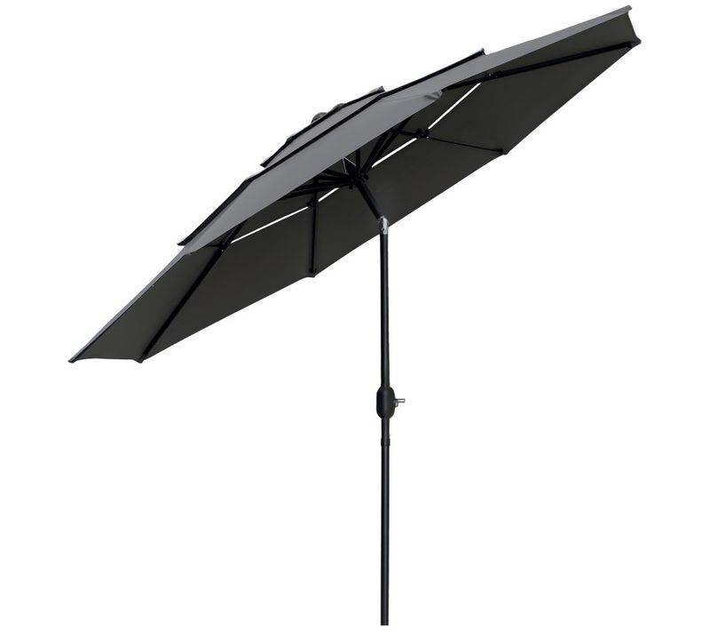 Parasol Leocadia Inclinable Rond 285 Cm Résistant Uv Gris Clair Extérieur