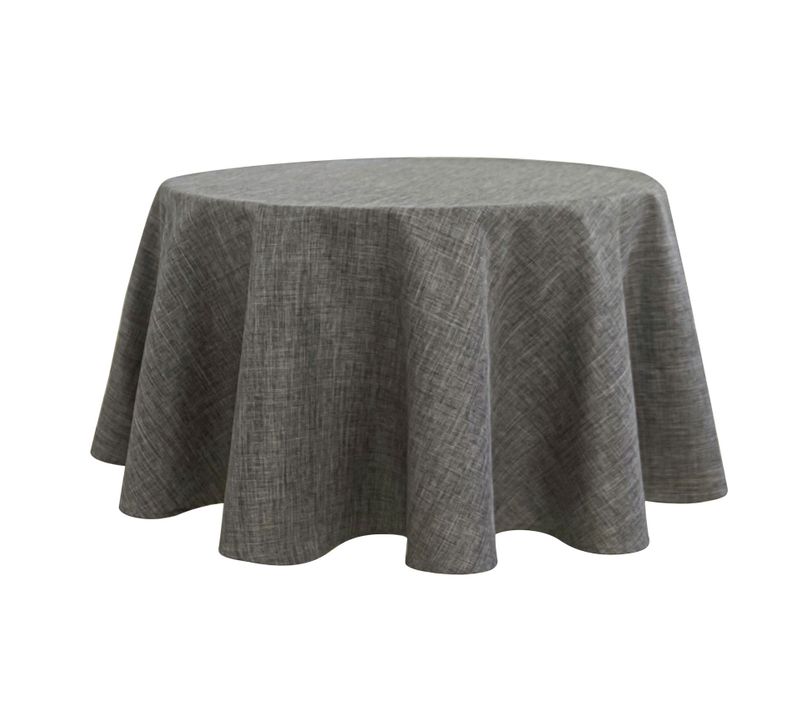 Nappe Ronde Infroissable Et Anti-tâches - 160 Cm - Gris Anthracite
