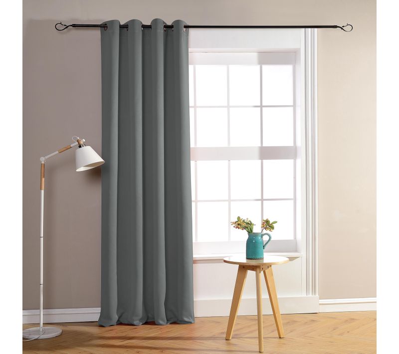 Rideau Occultant Pour Chambre Et Salon - 140x260 Cm - Gris Souris