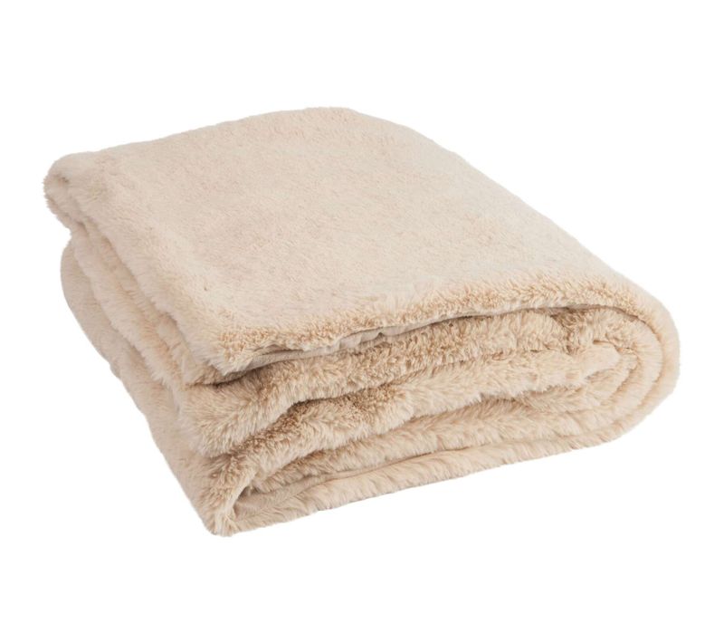 Plaid Beige Polyester 180x130x3cm