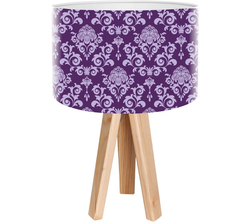 Lampe De Chevet Bois Violet 30x30x45cm