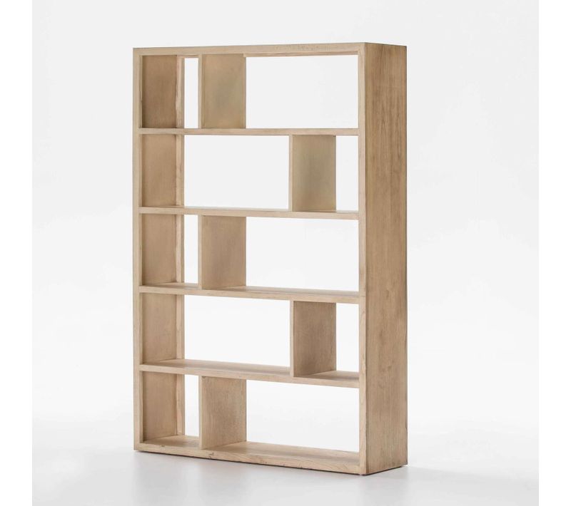 Etagère En Bois Beige Et Blanc 120x34x180