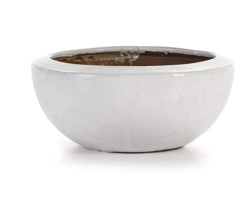 Cache Pot En Grès Couleur Blanc