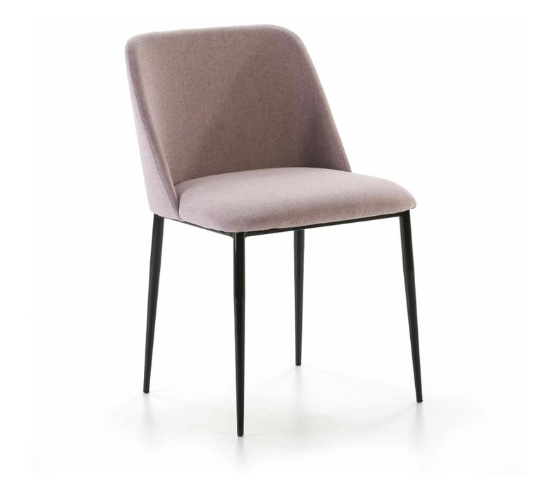 Chaise Design Rembourrée Assise Rose Pale