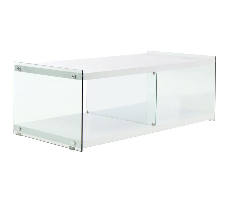 Table TV Verre Blanc 120x60x45cm