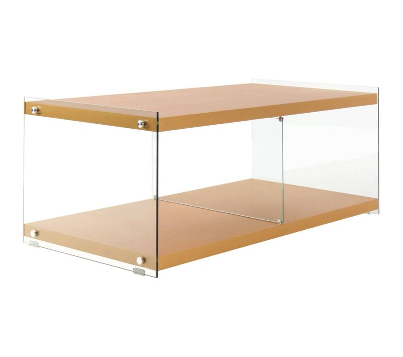 Table TV Verre Or 120x60x45cm