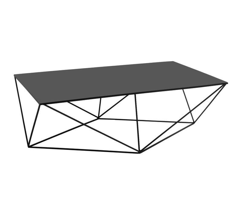 Table Basse Métal Noir 140x80x45cm