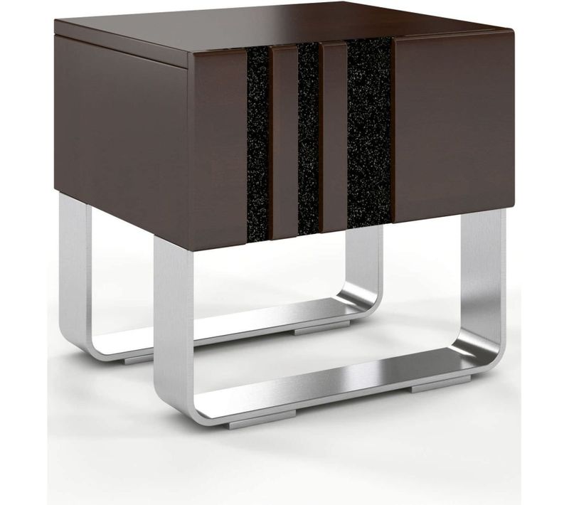 Table De Chevet Bois Massif Palissandre 40x38x54cm