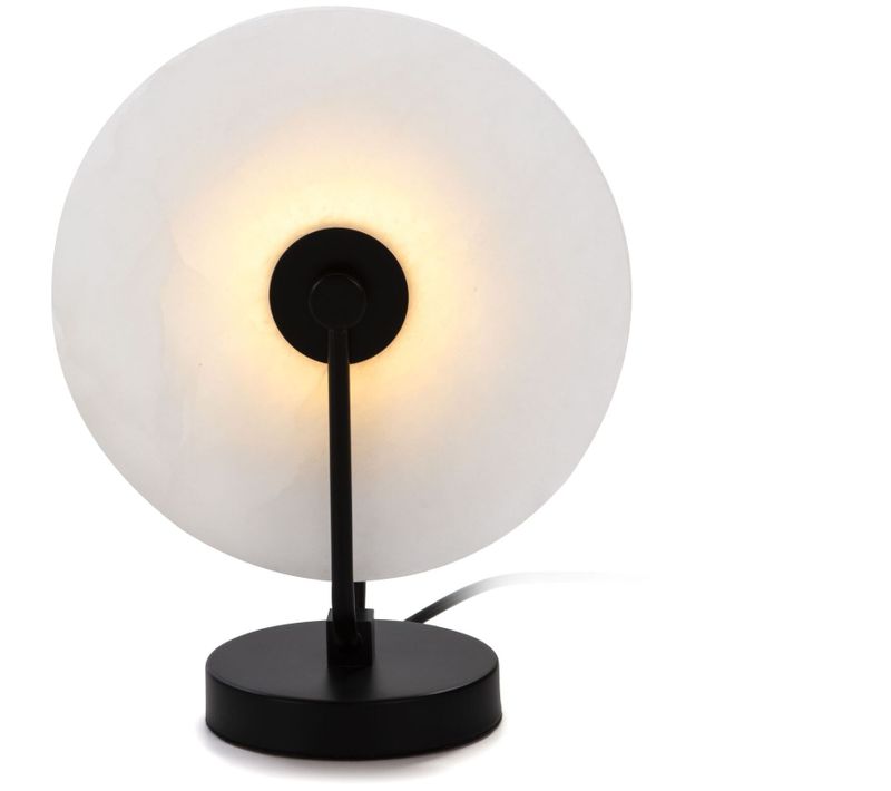 Lampe De Table Marbre Métal Blanc Noir 25x13x32