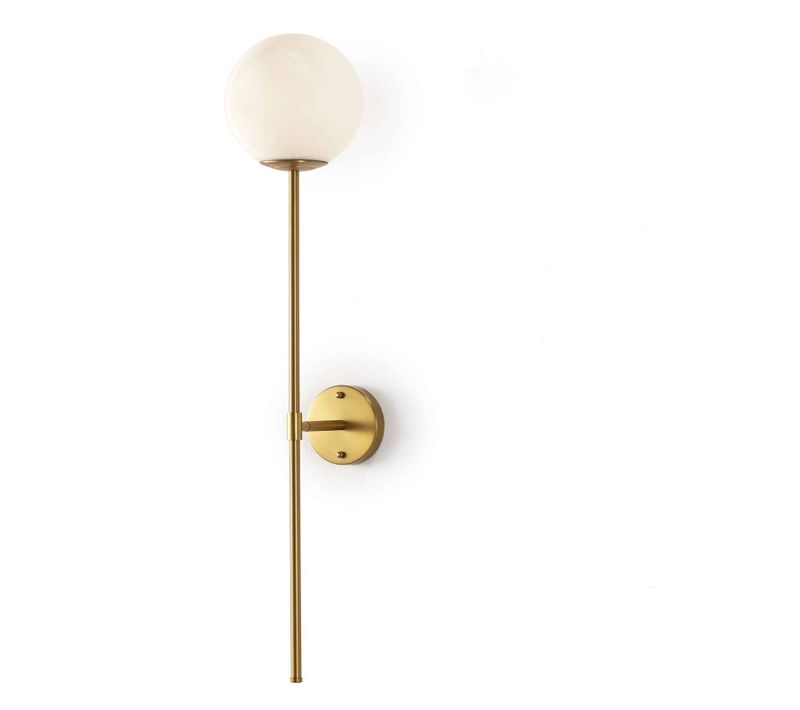 Applique Verre Métal Blanc Doré 20x25x96