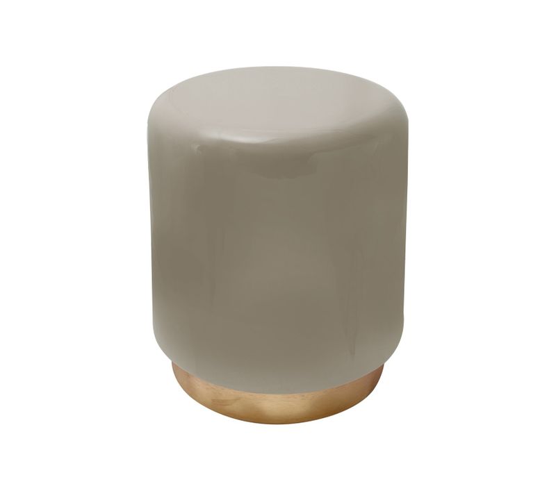 Table D’appoint Ronde En Métal Taupe 35x35x44,5cm