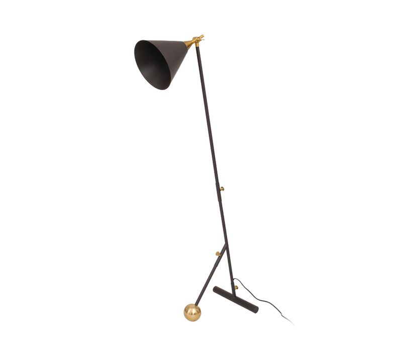 Lampadaire Or Noir 59x32x144cm