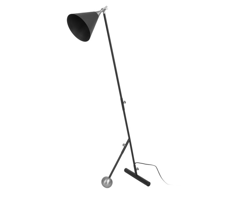 Lampadaire Noir Argent 59x32x144cm