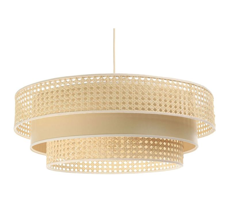 Suspension Rotin Beige 60x60x20cm