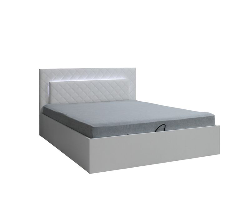 Lit Coffre Panarea – 2 Places 180x200 Cm Avec Sommier – Blanc Alpin