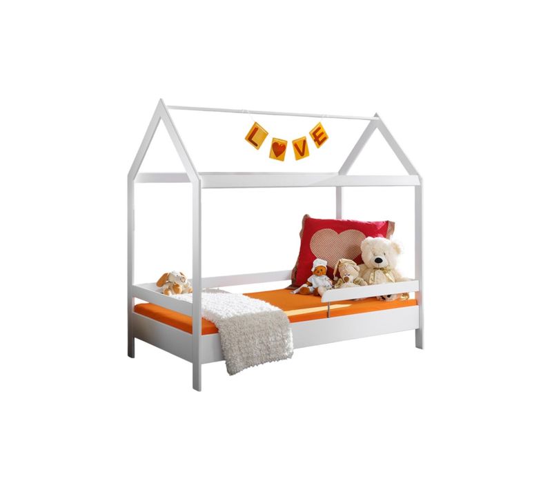 Lit Cabane Pour Enfant 80x160 Collection Mogwai. Coloris Blanc.