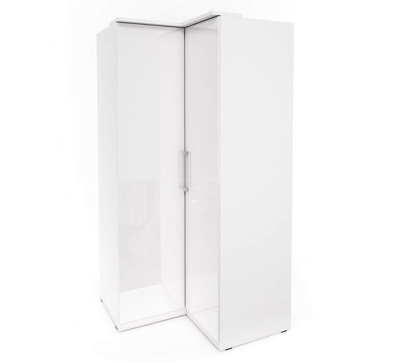 Armoire D'angle Pour Dressing Collection Modulo Coloris Blanc Avec LED Incluses.