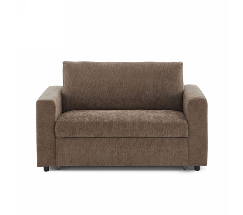 Zayen - Canapé Droit Convertible Tissu 2 Places - Marron