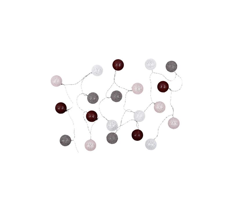Guirlande Lumineuse à LED "20 Boules" 372cm Bordeaux