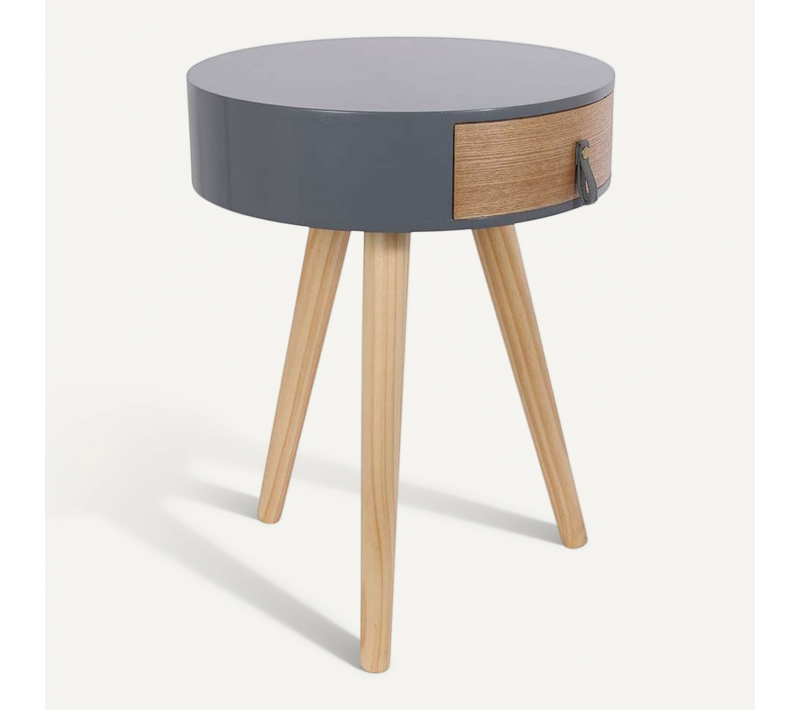 Chevet En Bois Scandinave Nora Gris