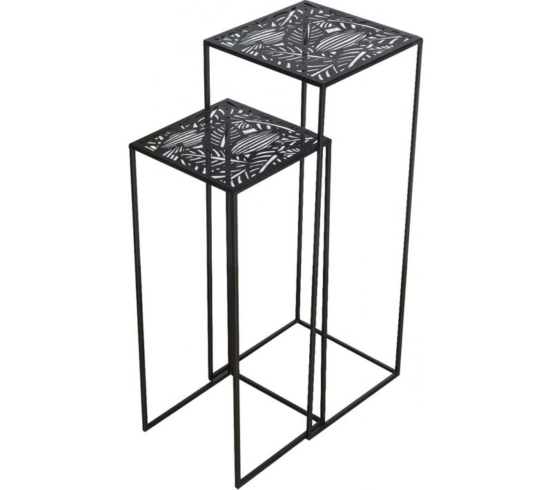 Sellettes Gigognes En Métal Carrées (lot De 2) Havana