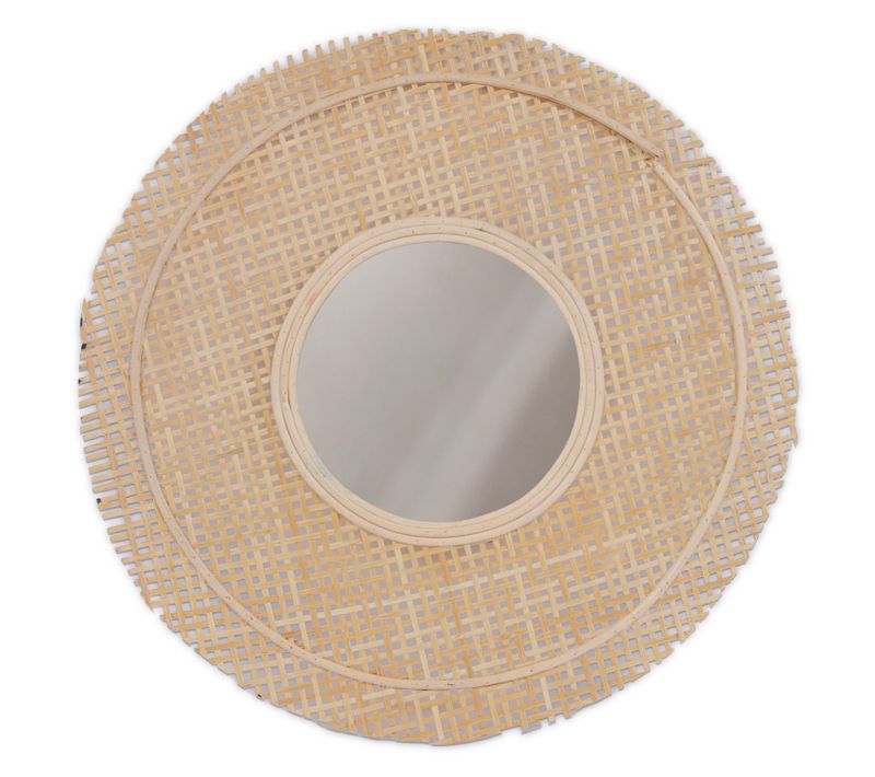 Miroir Rond Mural En Cannage Home - Diam. 49 Cm - Beige