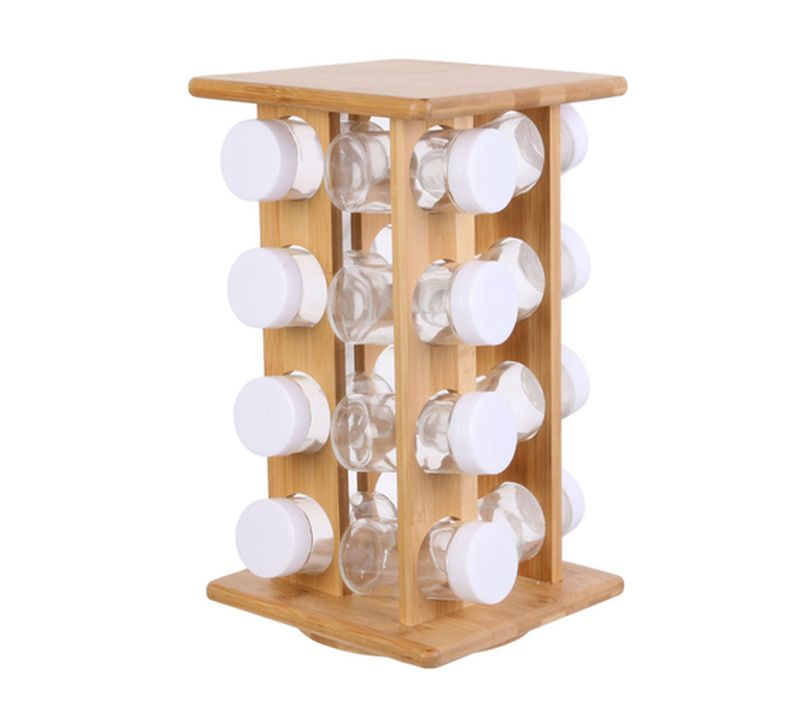 Etagère à Épices En Bambou Cook - 16 Pots