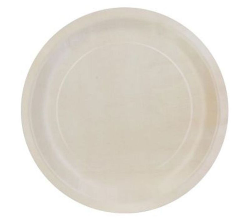 Lot De 6 Assiettes Rondes En Pin "ecolo" 25cm Naturel