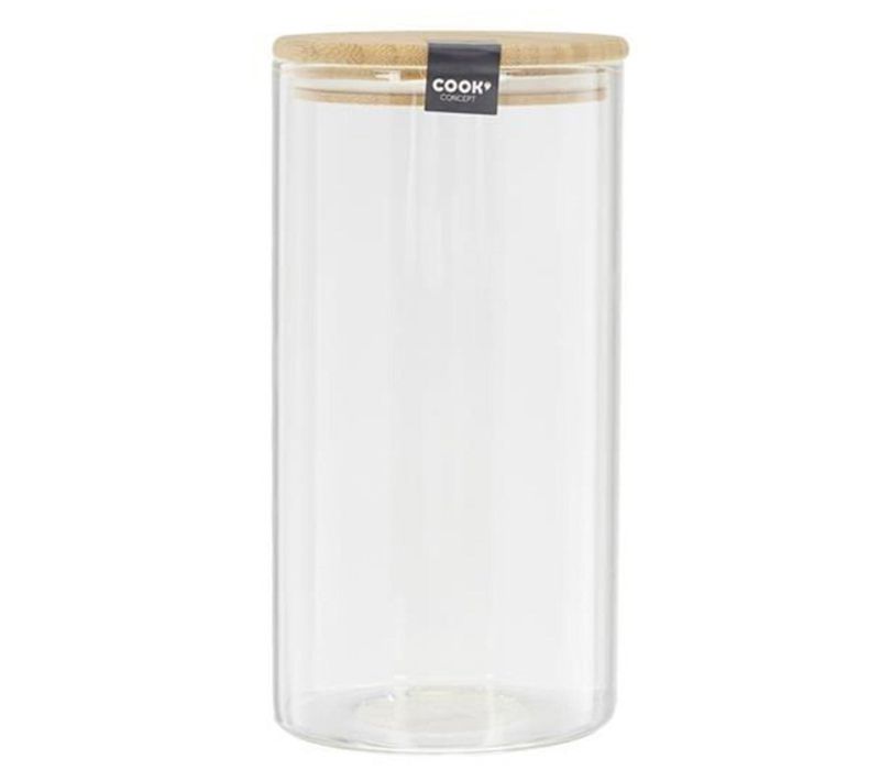 Bocal En Verre "bambou" 1,2l Transparent