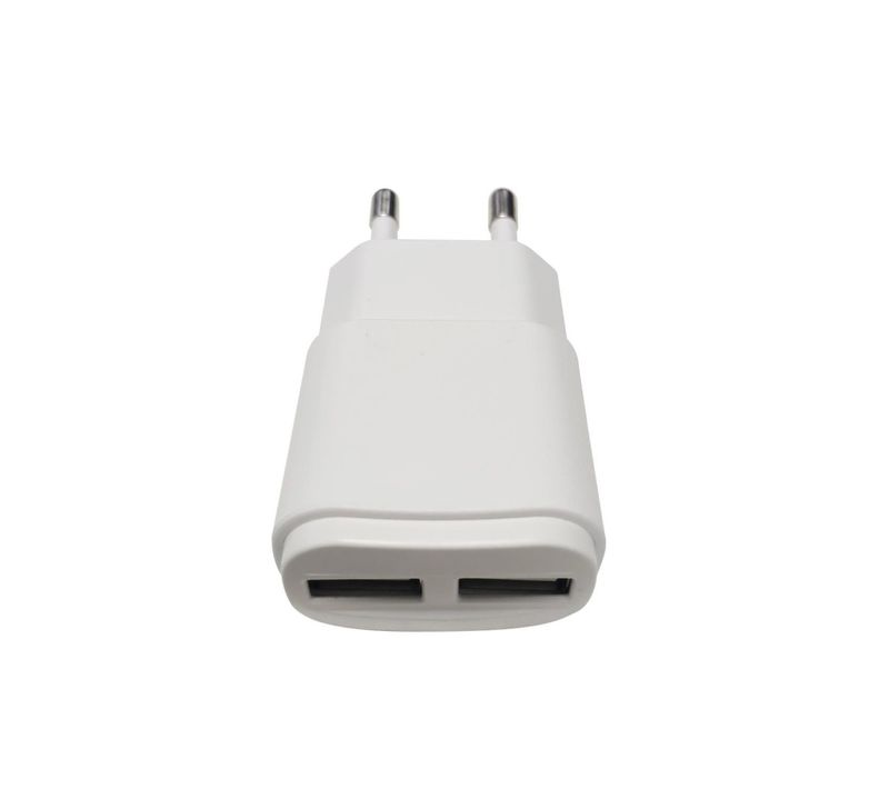 Prise Secteur Double Port USB "plug" 8cm Blanc