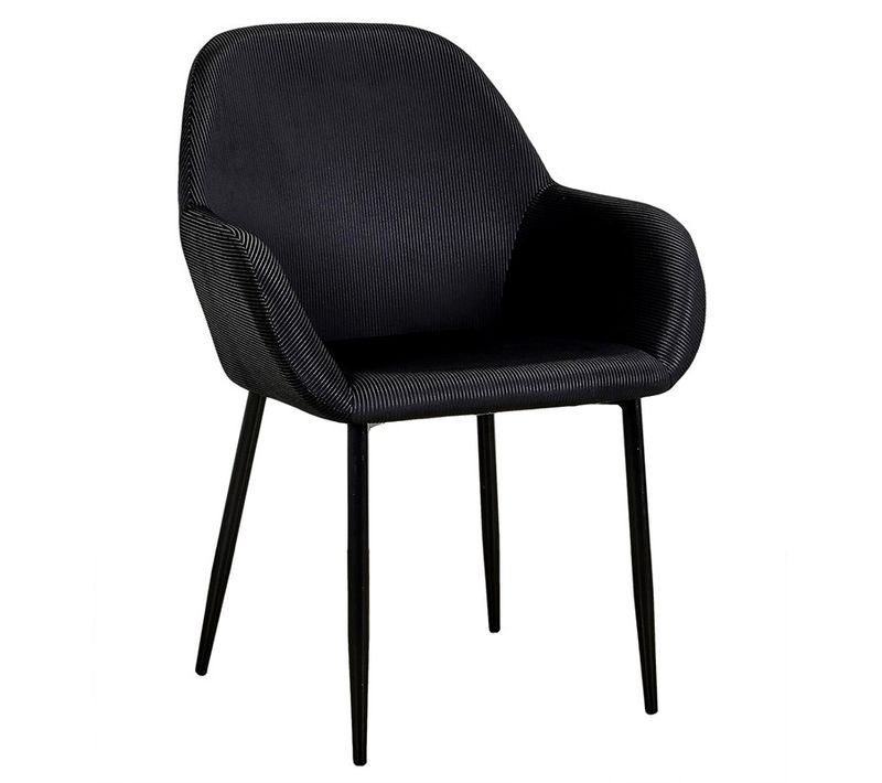 Fauteuil Velours Côtelé Giulia Noir