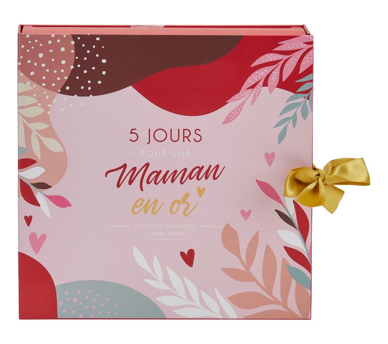 Coffret 5 Bougies 5 Jours Pour Une Maman En Or